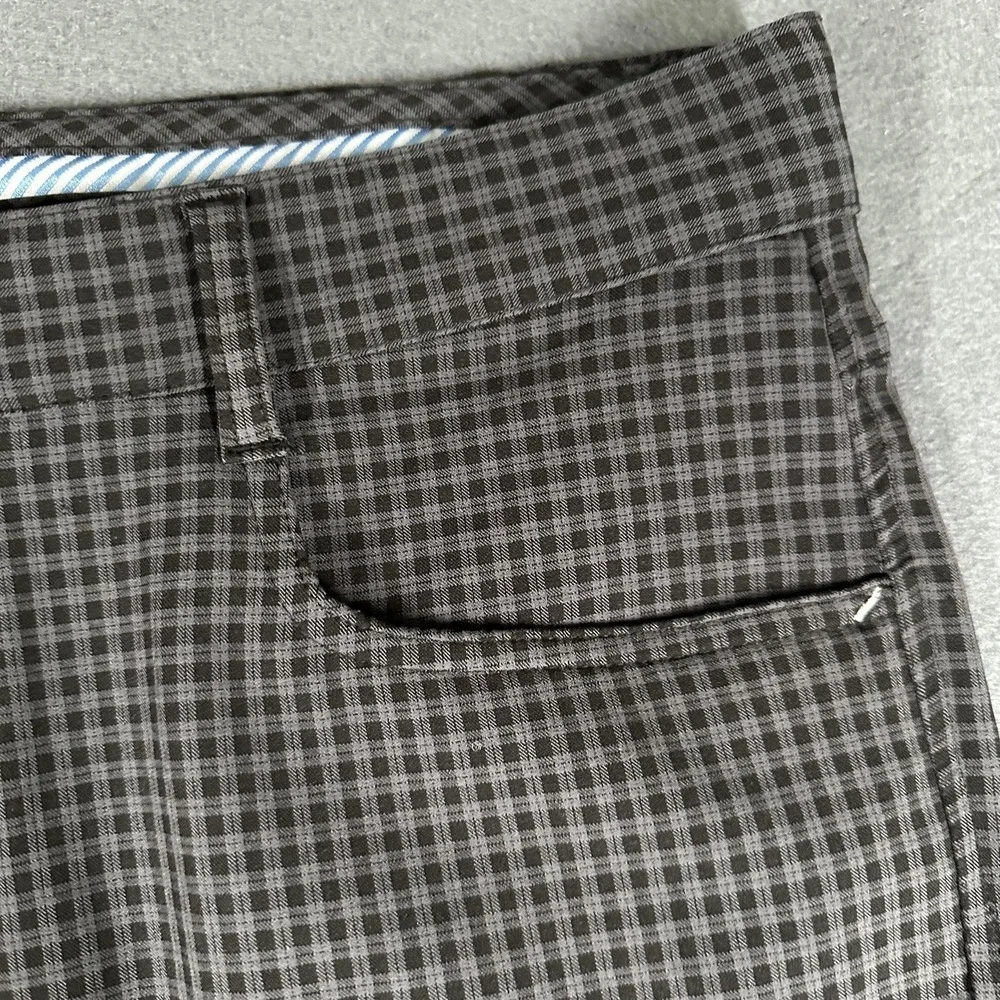 FootJoy Athletic Fit‎ Pants Mens 35x30 Gray Check Golf Stretch Casual Khakis